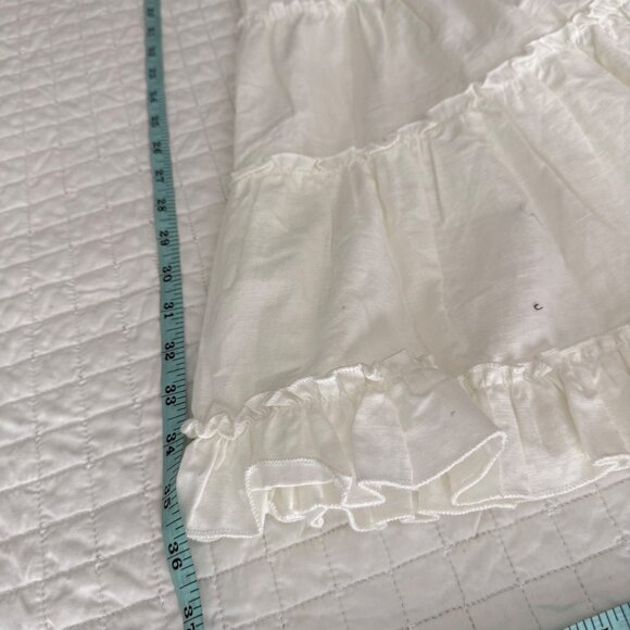 Cousin The Label White Tiered Linen & Viscose Sleeveless Dress With Adjustable S - Picture 11 of 13